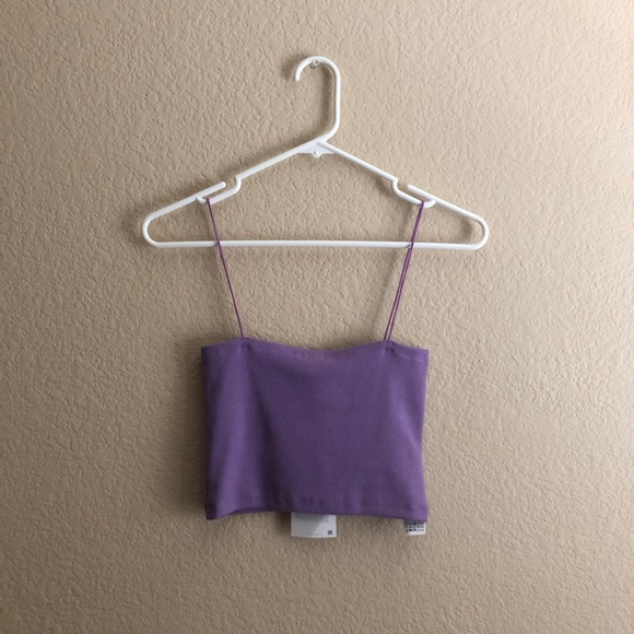 Zara Tops - NWT Zara Purple Strapped Crop Top
